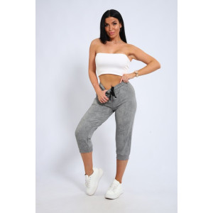 Бриджи женские "Ричи" футер 2-х нитка (последний размер) серый 2 46