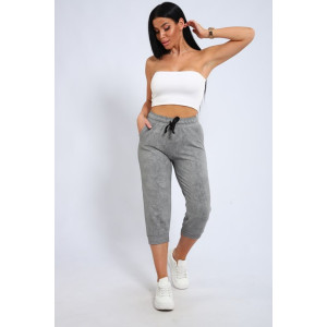 Бриджи женские "Ричи" футер 2-х нитка (последний размер) серый 2 46