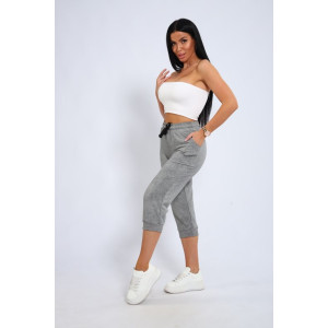 Бриджи женские "Ричи" футер 2-х нитка (последний размер) серый 2 46