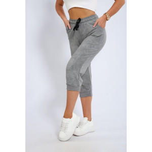 Бриджи женские "Ричи" футер 2-х нитка (последний размер) серый 2 46