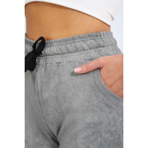 Бриджи женские "Ричи" футер 2-х нитка (последний размер) серый 2 46