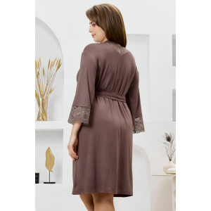 Халат женский "Джара-3" вискоза (р-ры: 46-60) коричневый