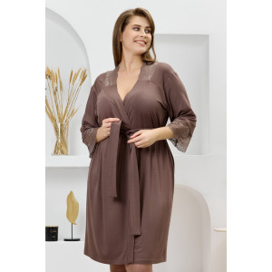 Халат женский "Джара-3" вискоза (р-ры: 46-60) коричневый