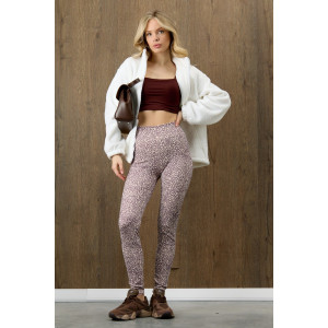 Брюки-леггинсы женские "Флеш-1" рибана (р-ры: 44-54) бежевый