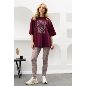 Брюки-леггинсы женские "Флеш-1" рибана (р-ры: 44-54) бежевый