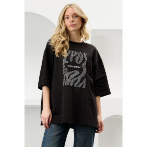 Футболка женская "Флеш-5" кулирка с лайкрой (р-ры: 44-54) черный