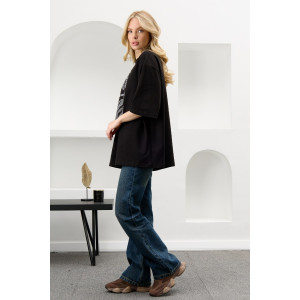 Футболка женская "Флеш-5" кулирка с лайкрой (р-ры: 44-54) черный