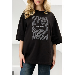 Футболка женская "Флеш-5" кулирка с лайкрой (р-ры: 44-54) черный