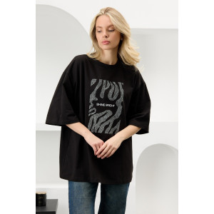 Футболка женская "Флеш-5" кулирка с лайкрой (р-ры: 44-54) черный