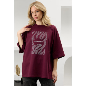 Футболка женская "Флеш-5" кулирка с лайкрой (р-ры: 44-54) бордовый