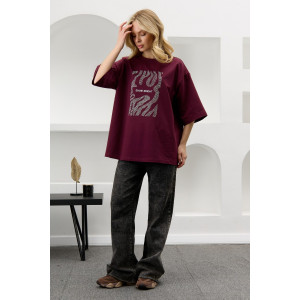 Футболка женская "Флеш-5" кулирка с лайкрой (р-ры: 44-54) бордовый