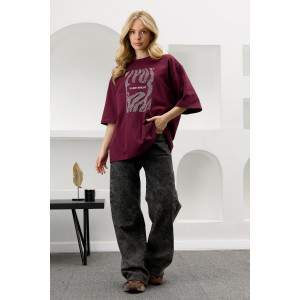 Футболка женская "Флеш-5" кулирка с лайкрой (р-ры: 44-54) бордовый