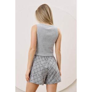 Костюм двойка женский "Каперс-2" кашкорсе-кулирка (р-ры: 44-54) серый