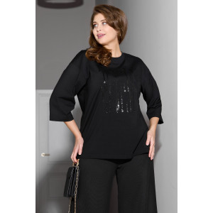 Футболка женская "Майна-1" кулирка с лайкрой (р-ры: 50-64) черный