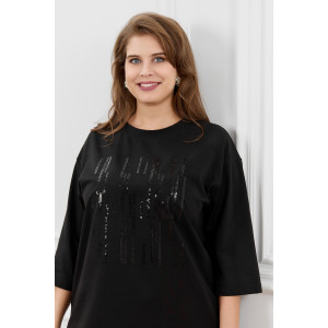 Футболка женская "Майна-1" кулирка с лайкрой (р-ры: 50-64) черный