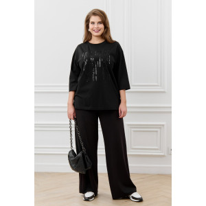 Футболка женская "Майна-1" кулирка с лайкрой (р-ры: 50-64) черный