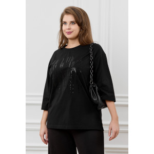 Футболка женская "Майна-1" кулирка с лайкрой (р-ры: 50-64) черный