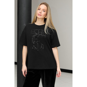 Футболка женская "Майна-2" кулирка с лайкрой (р-ры: 46-60) черный