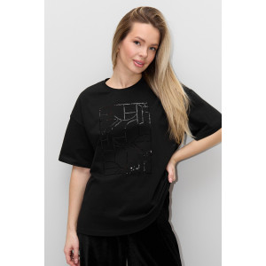 Футболка женская "Майна-2" кулирка с лайкрой (р-ры: 46-60) черный