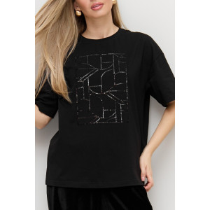 Футболка женская "Майна-2" кулирка с лайкрой (р-ры: 46-60) черный