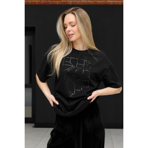 Футболка женская "Майна-2" кулирка с лайкрой (р-ры: 46-60) черный