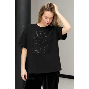 Футболка женская "Майна-2" кулирка с лайкрой (р-ры: 46-60) черный