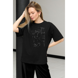 Футболка женская "Майна-2" кулирка с лайкрой (р-ры: 46-60) черный