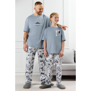 Костюм двойка детский "Олимп-1" кулирка (р-ры: 128-170) серый