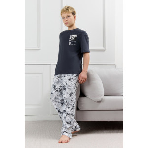 Костюм двойка детский "Олимп-1" кулирка (р-ры: 128-170) графитовый