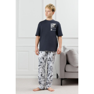 Костюм двойка детский "Олимп-1" кулирка (р-ры: 128-170) графитовый