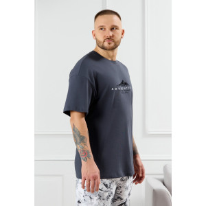 Костюм двойка мужской "Олимп-3" кулирка (р-ры: 48-58) графитовый