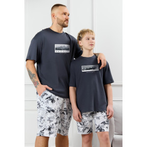 Костюм двойка детский "Олимп-2" кулирка (р-ры: 128-170) графитовый