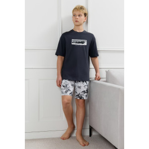 Костюм двойка детский "Олимп-2" кулирка (р-ры: 128-170) графитовый