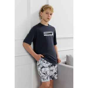 Костюм двойка детский "Олимп-2" кулирка (р-ры: 128-170) графитовый