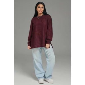 Свитшот женский "Фрэнсис" футер 3-х нитка петля жаккард (р-ры: 48-62) бордо
