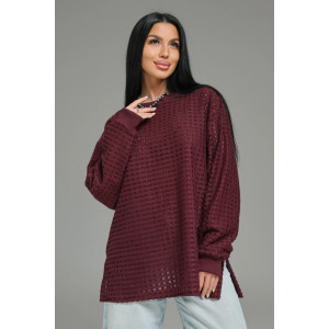 Свитшот женский "Фрэнсис" футер 3-х нитка петля жаккард (р-ры: 48-62) бордо