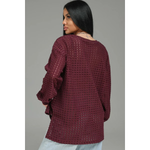 Свитшот женский "Фрэнсис" футер 3-х нитка петля жаккард (р-ры: 48-62) бордо