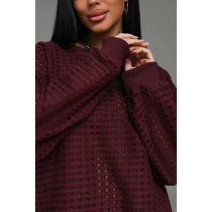 Свитшот женский "Фрэнсис" футер 3-х нитка петля жаккард (р-ры: 48-62) бордо