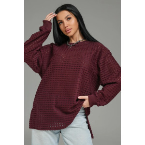 Свитшот женский "Фрэнсис" футер 3-х нитка петля жаккард (р-ры: 48-62) бордо