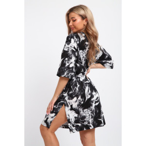 Туника женская ТПК-01 кулирка (р-ры: 46-72) черный-белый-дым