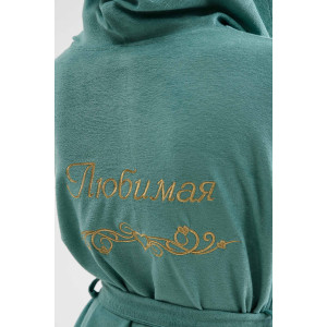 Халат женский 2287-М "Любимая" трикотаж (последний размер) ментол 50