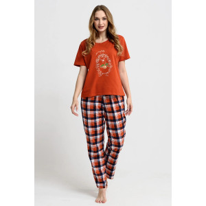 Пижама женская "Ежик" 2276-К трикотаж (последний размер) оранжевый 46