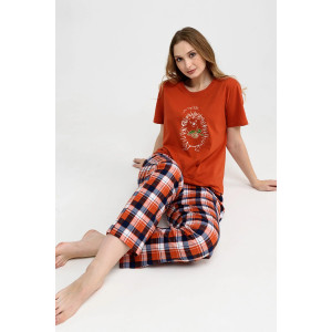 Пижама женская "Ежик" 2276-К трикотаж (последний размер) оранжевый 46
