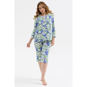 Пижама женская 2011-Ф "Фланель"" фланель (последний размер) синий 48