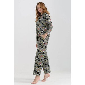 Пижама женская "Мяу" 2271-К трикотаж (последний размер) зеленый 48,50,52