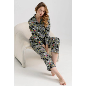 Пижама женская "Мяу" 2271-К трикотаж (последний размер) зеленый 48,50,52