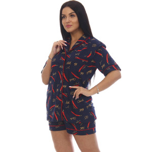 Пижама женская ПЖ-18 кулирка (последний размер) темно-синий 44
