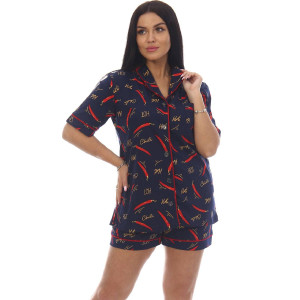 Пижама женская ПЖ-18 кулирка (последний размер) темно-синий 44
