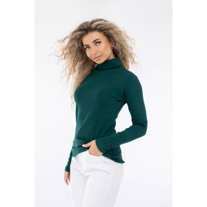 Водолазка женская 1461/13 рибана с лайкрой (последний размер) изумрудный 50