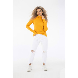 Водолазка женская 1461/12 рибана с лайкрой (последний размер) желтый 54